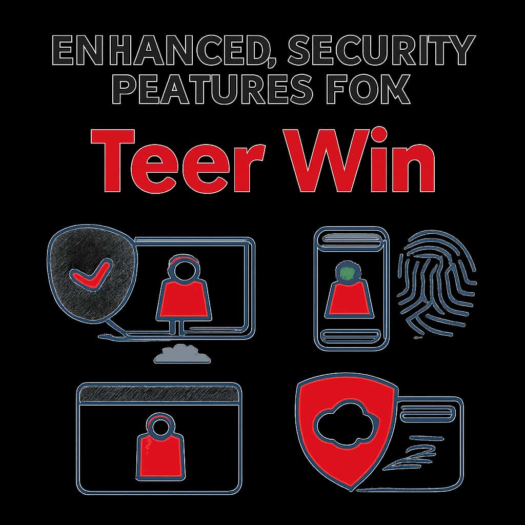 An illustration detailing the security features available in Teer Win.