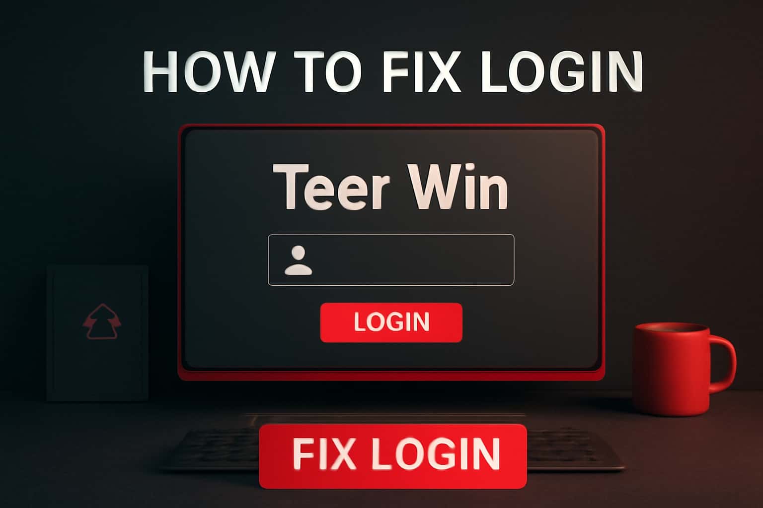 An informative scene illustrating the concept of fixing login issues related to Teer Win.