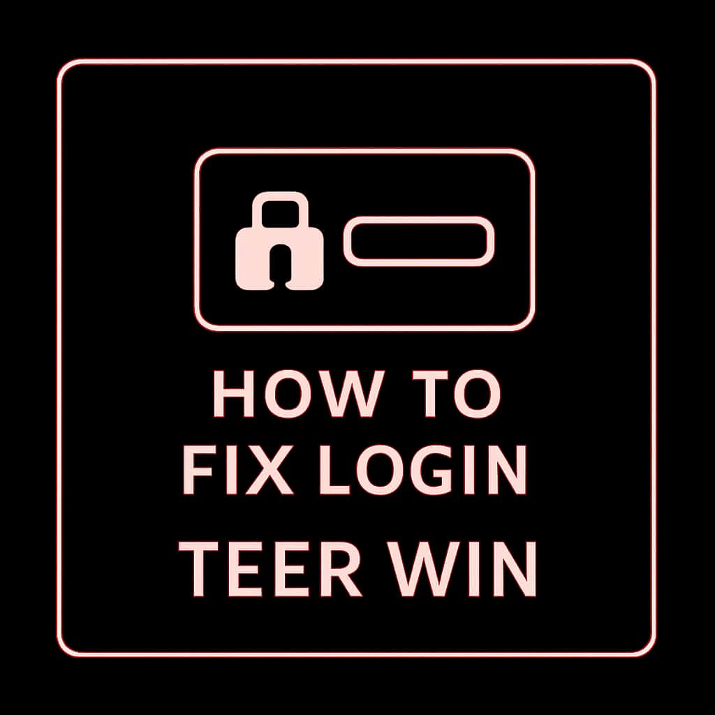A simple badge design representing login assistance for Teer Win.