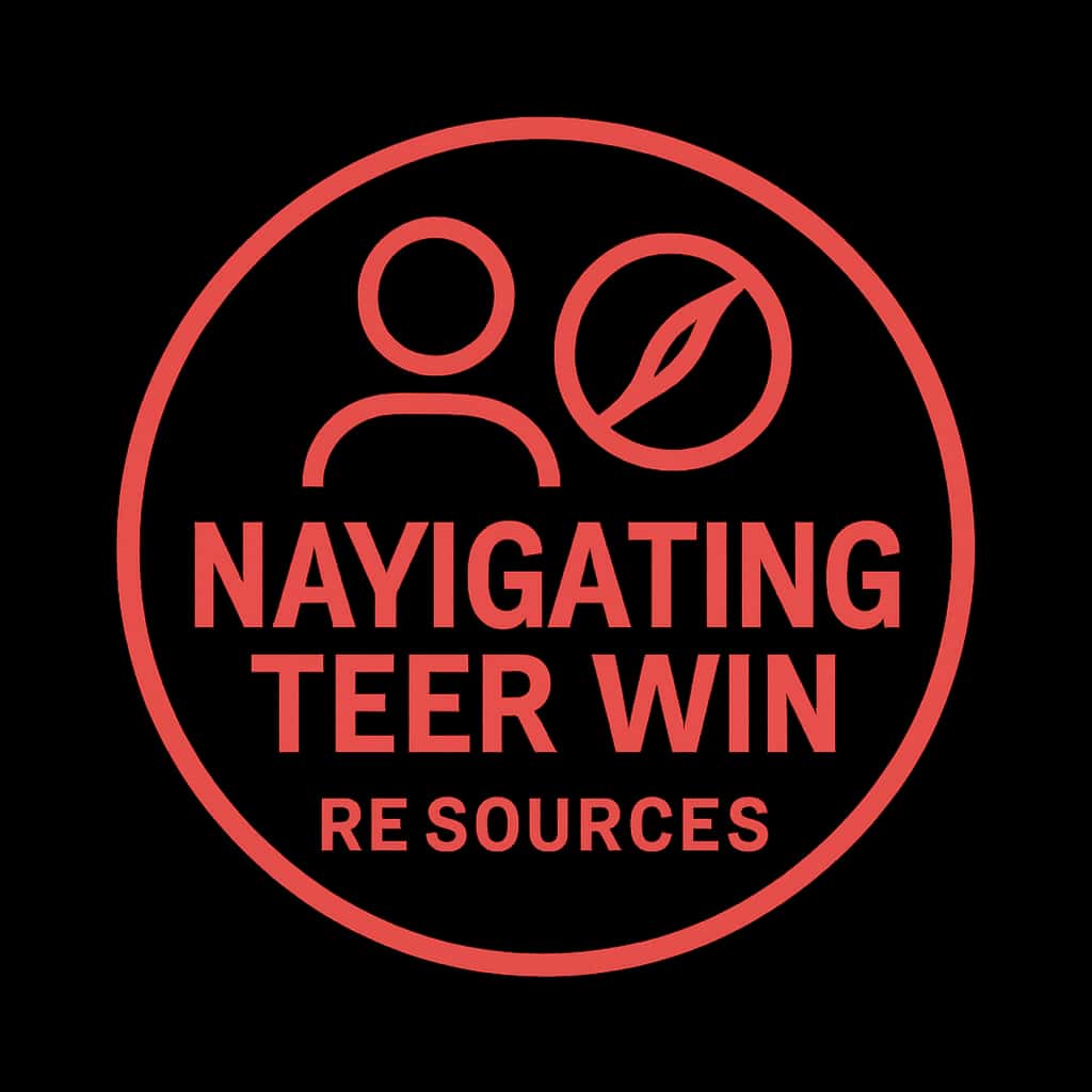An icon depicting Navigating Teer Win Resources with professional design elements.