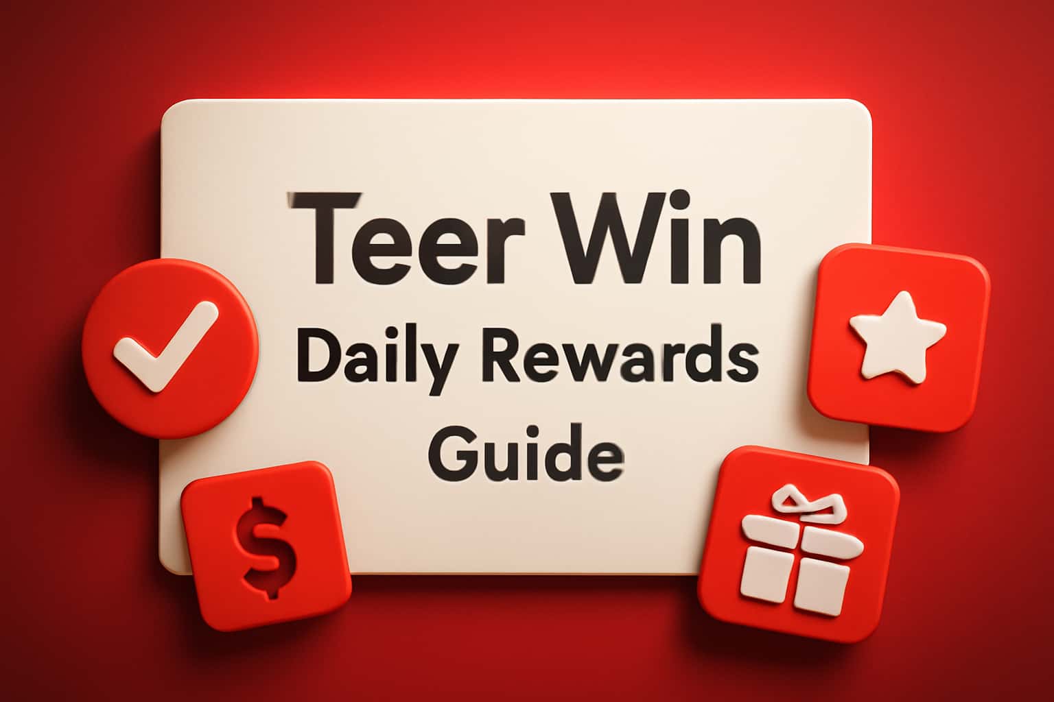 An informational graphic illustrating the Teer Win Daily Rewards Guide.