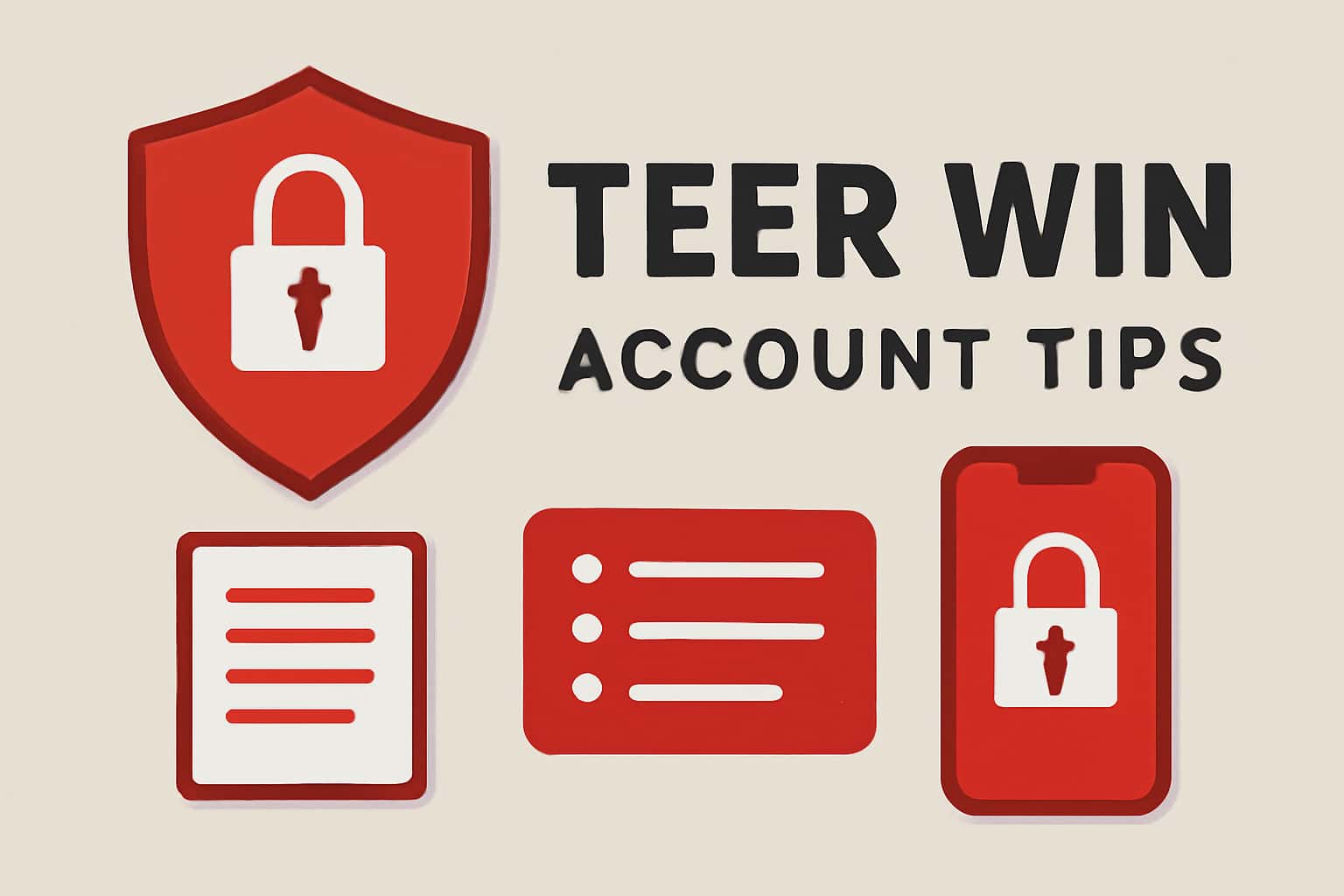 An informative scene depicting secure practices for managing a Teer Win account.