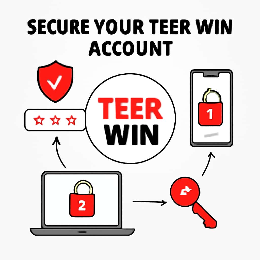 An educational diagram depicting steps for securing a Teer Win account.