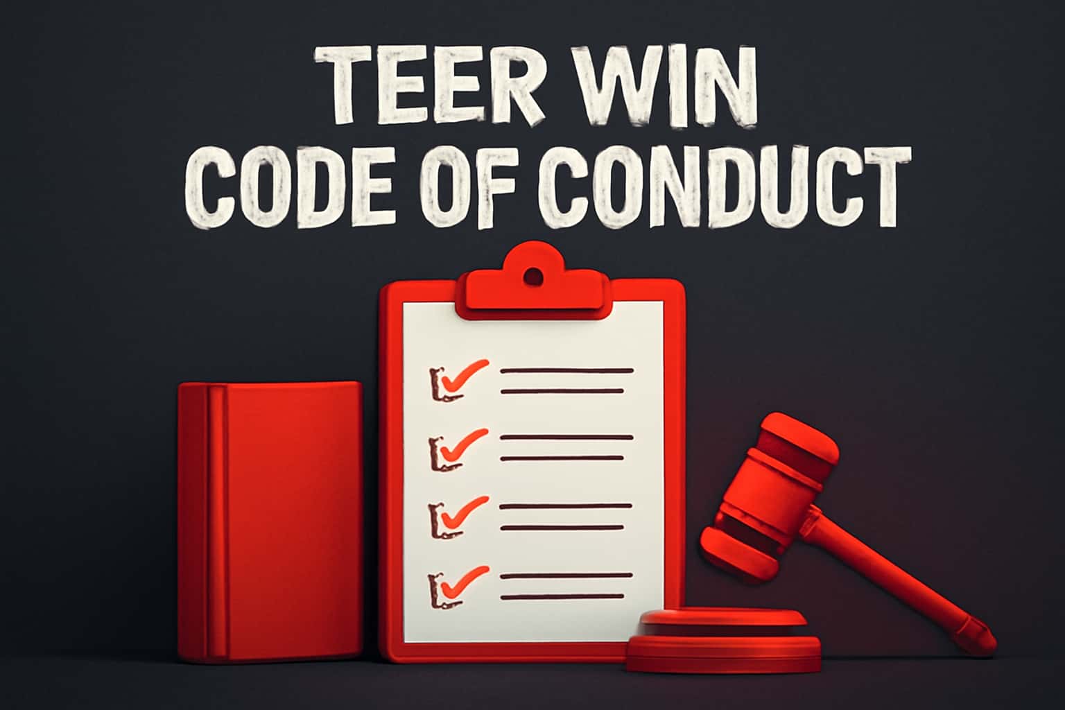 An informative scene illustrating the guidelines of the Teer Win Code of Conduct.