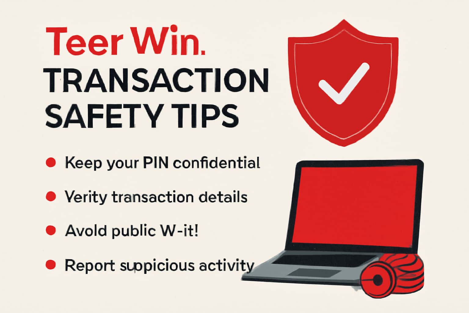 An informative scene highlighting safety practices for Teer Win transactions.