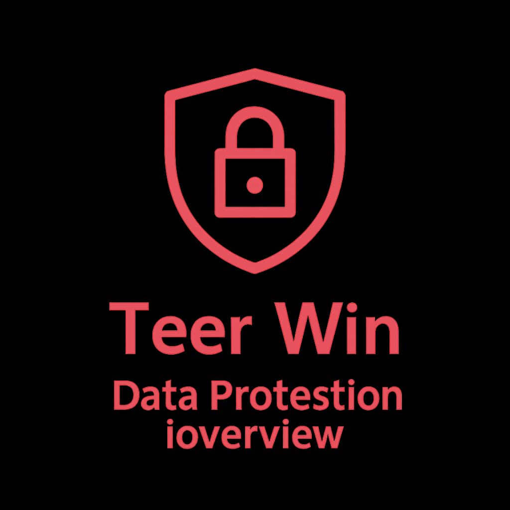 A square badge design representing Teer Win Data Protection Overview.