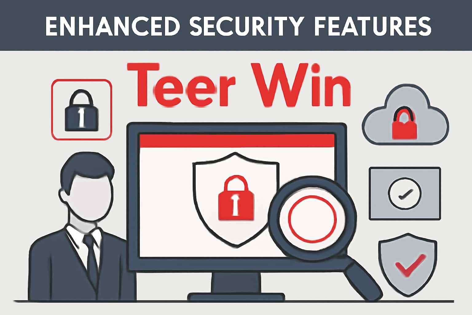 An informative visual representation highlighting enhanced security features for Teer Win.