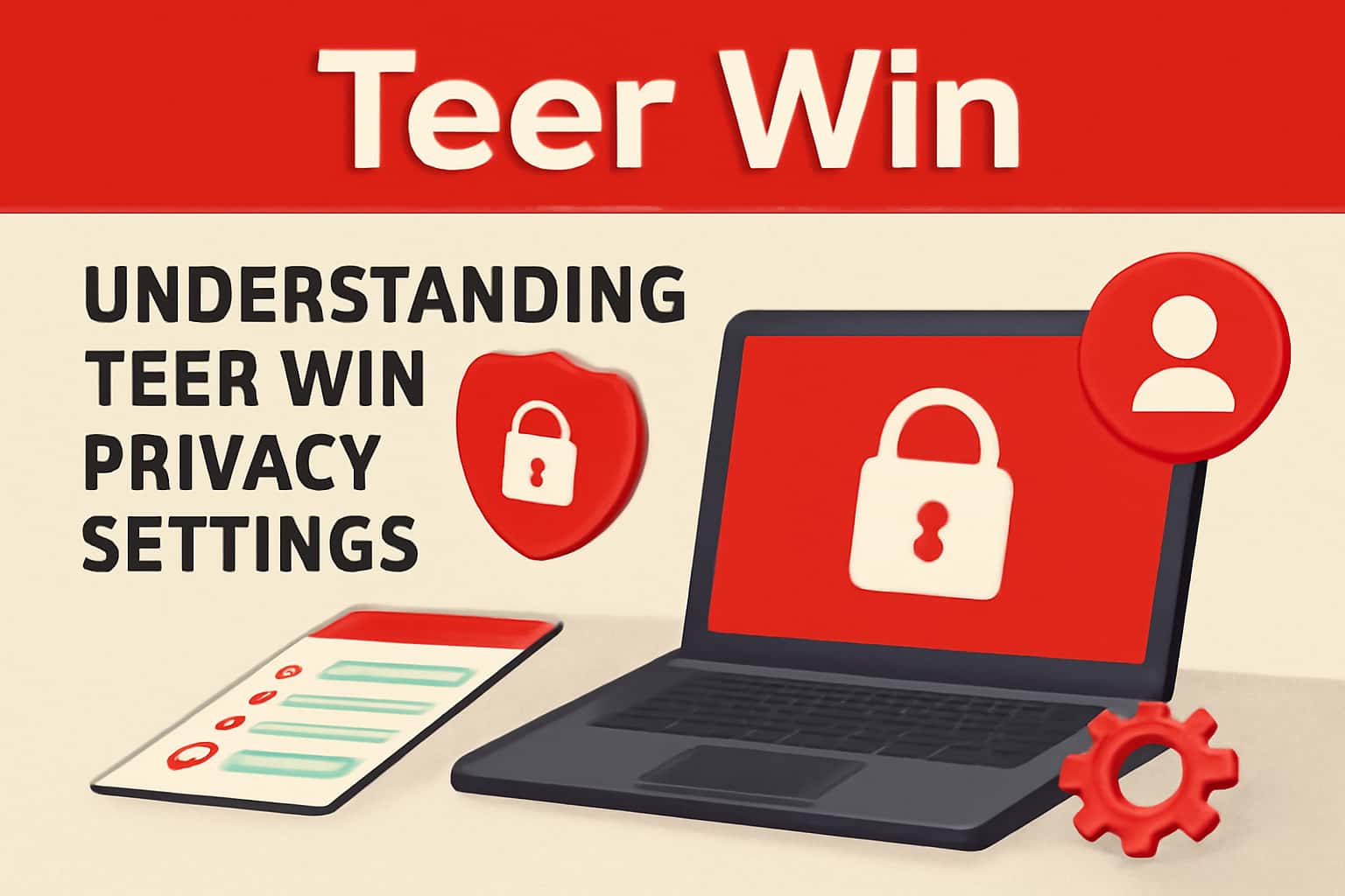 An illustrative scene depicting privacy settings for Teer Win, showcasing elements of account security.