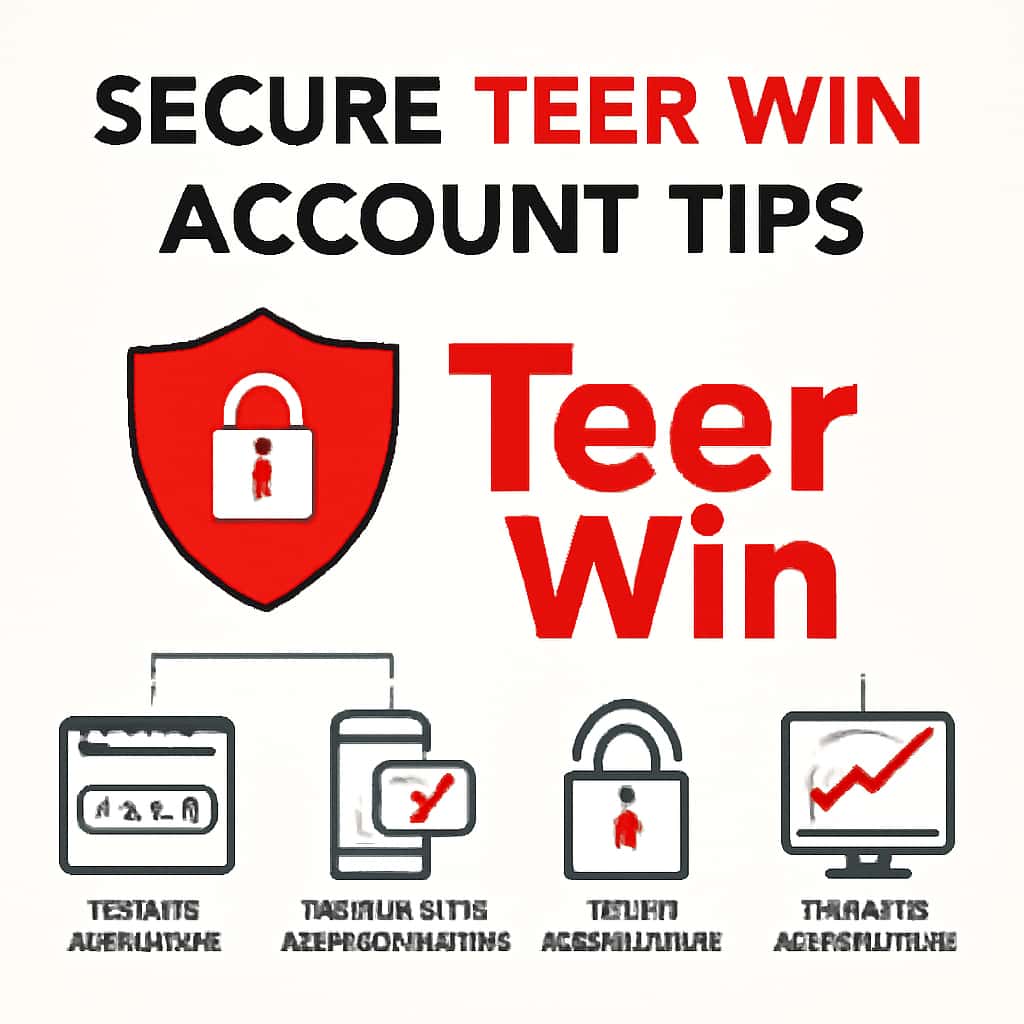 An educational illustration showing steps to secure a Teer Win account.