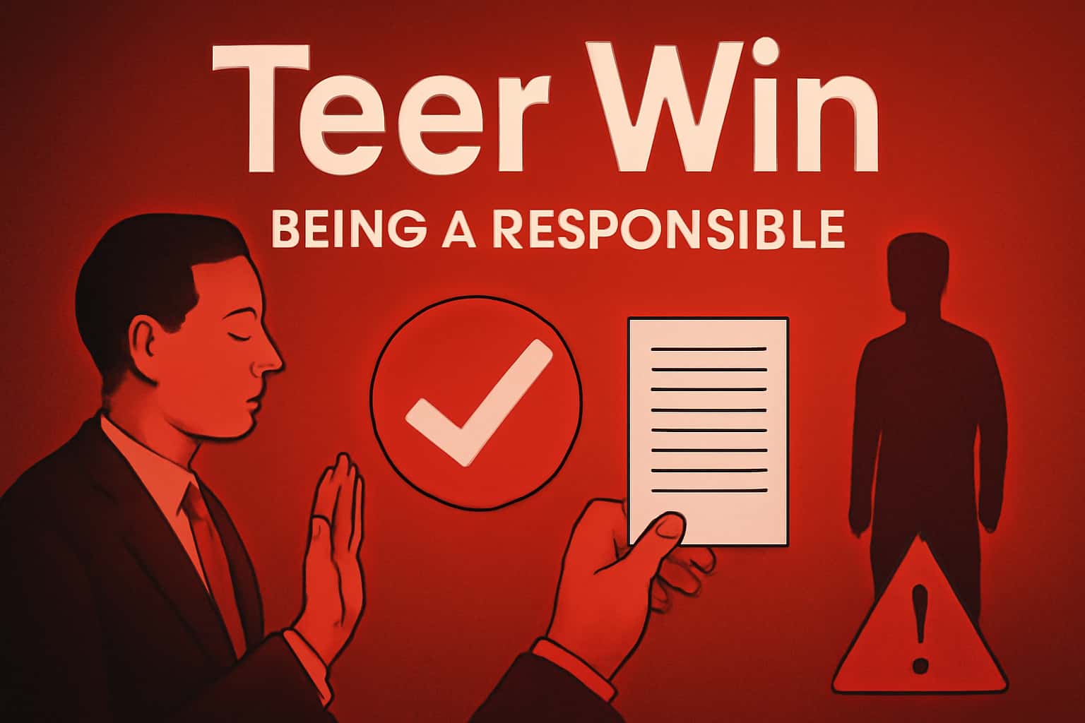 An informational scene representing responsible user behavior on Teer Win.