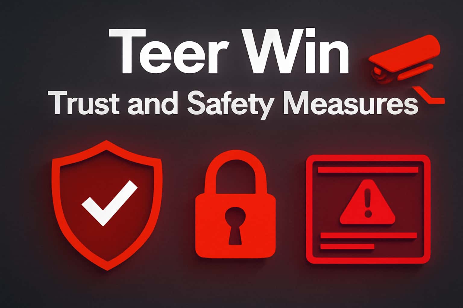 An informative visual representation of Teer Win Trust and Safety Measures, highlighting security and privacy.