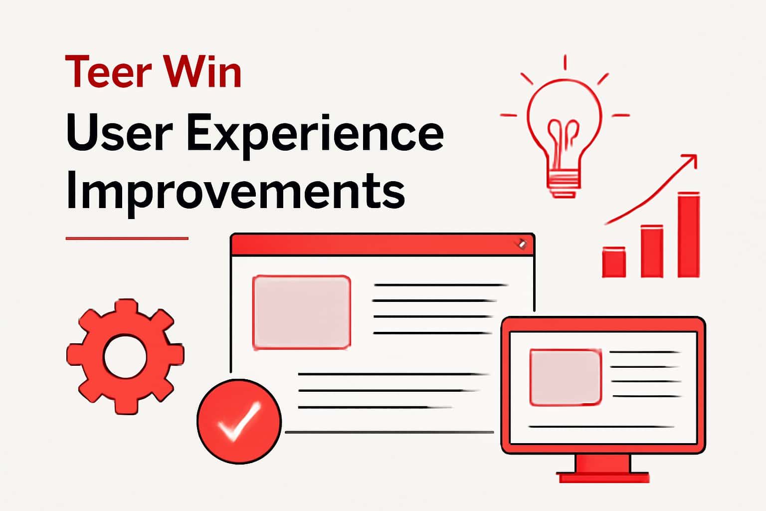 Hero image illustrating the Teer Win User Experience Improvements with the text prominently displayed.