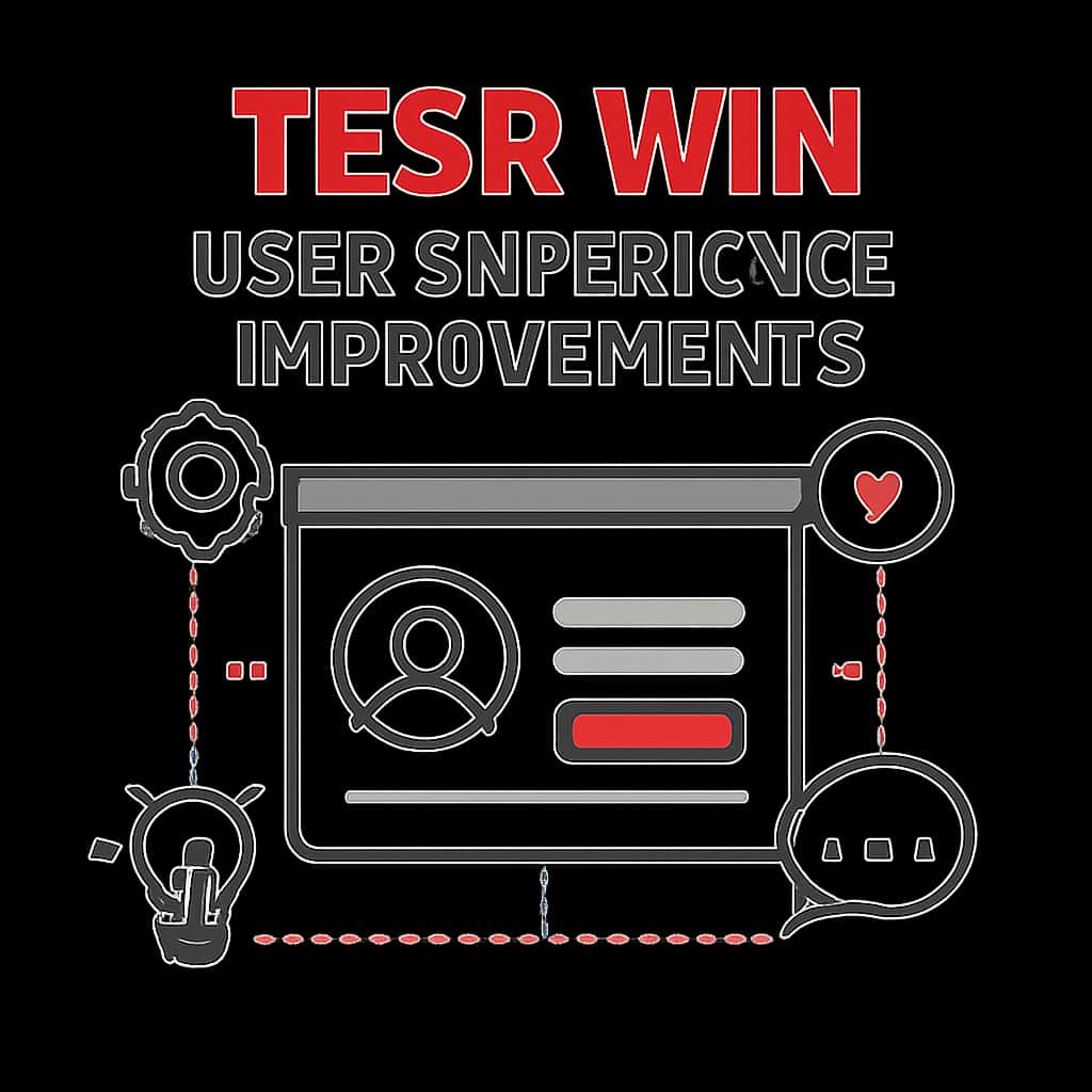 Illustration depicting the details of Teer Win User Experience Improvements.