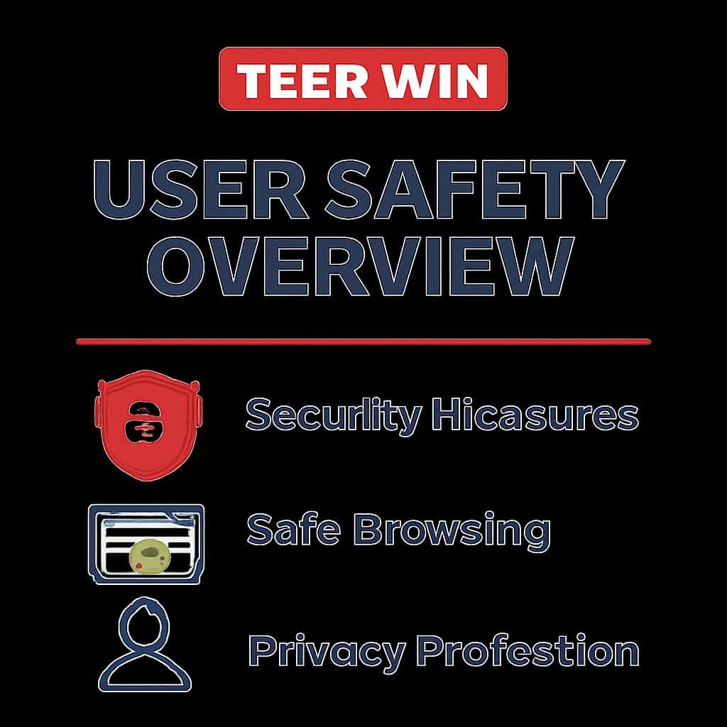 An educational diagram illustrating key aspects of user safety in Teer Win.